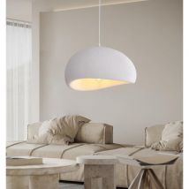 Moderne Pendelleuchte Für Esszimmer, Küche, Flur, Restaurant - E27 Pendelleuchte Mit Japanischem Wabi-sabi-stil-sockel - 3-farbiges Licht (weiß, 40 Cm