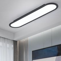 Moderne Plafoniera a led Lunghe Plafoniera Soffitto Ultra Sottili Lampada a Soffitto per camera da letto Cucina Armadio Corridoio (Nero 70cm)