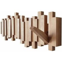 Wandgarderobe Aus Naturholz Mit 8 Haken – Moderner Klappstil – Für Eingangsbereich, Badezimmer, Mäntel, Hüte, Taschen