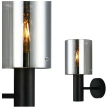 Sardo - Moderne Wandleuchte Schwarz 1 Licht mit Smoky Shade, E27 - Italux