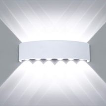 Ersandy - Moderne wasserdichte LED-Wandleuchte, Up-Down-Wandleuchte, Aluminium, LED-Wandleuchte, für drinnen und draußen, für Badezimmer,