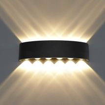 Umnuou - Moderne wasserdichte Wandleuchte led Wandleuchte Up Down Aluminium Wandfluter led Indoor Outdoor für Badezimmer Schlafzimmer Flur Wohnzimmer