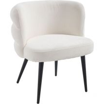 Moderner Akzentstuhl gepolsterter Freizeitsessel mit Metallbeinen, bequemer Chenille-Loungesessel für Wohnzimmer/Schlafzimmer, Beige, Wahson