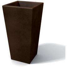 Moderner Blumentopf rechteckig aus Harz mod. Egizio Liscio h 65 Bronze