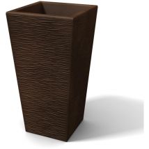 Moderner Blumentopf rechteckig aus Harz mod. Egizio Rustico h 90 Bronze