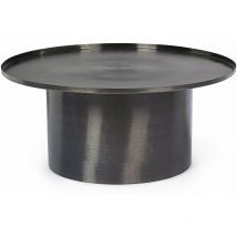 Moderner Couchtisch 'Kalpita' ø 80 cm aus Stahl mit schwarzem Finish