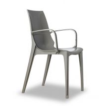 Vanity-Stuhl – Stapelbar – Makrolon-Polycarbonat – 57x55x88 cm – Bequemer Sitz mit Armlehnen – 100% Made in Italien