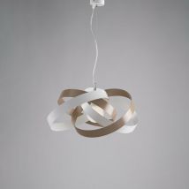 Bonetti Illumina - Moderner Pendelleuchter in Weiß und Taubengrau Eisen ein Licht cm 54x h25