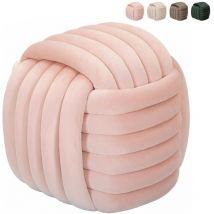Moderner Samt-pouf Softy Mit Gestepptem Design - Pink