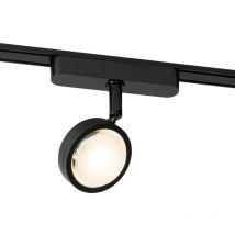 Qazqa - Moderner schwarzer Strahler für 1-phasiges Schienensystem inkl. led dreh- und schwenkbar - Magnetic Lance