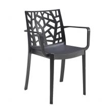 Ausrüstbarer Sesselstuhl in internen Harzbars im Freien und Restaurants mit eingerichtetem Rückenlehst - BlackCon braccioli - Black
