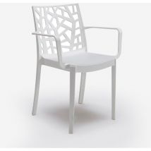 Ausrüstbarer Sesselstuhl in internen Harzbars im Freien und Restaurants mit eingerichtetem Rückenlehst - WhiteCon braccioli - White