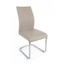 4x Moderner Stuhl mit Kunstlederbezug Cappuccino MYRA 41x60x h98 cm