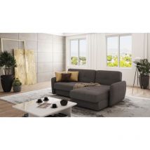 S-style Möbel - Modernes Ecksofa David mit Schlaffunktion aus Khaki Mikrofaser