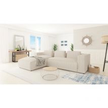 Modernes Ecksofa Porto aus Beige Cord und weichem Sitz