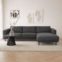 Modernes Ecksofa Rechts Anthrazit Stoff Aniko Mit Chaiselongue