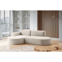 Kaiser - Modernes L-förmiges Designer-Ecksofa Modena Falten Beige Links
