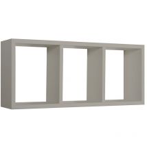 Rechteckiger wandregal mit 3 fächern mod. Tristano farbe taupe