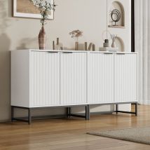 Redom - Moderne Kommode mit 2 vakuumgeformten Türen, freistehendes Aufbewahrungsmöbel mit Griffen und Metallbeinen, geeignet für Wohnzimmer, Flur und