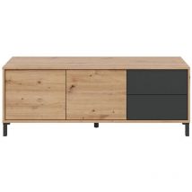 FRS - Anrichte Arecibo, Modernes Sideboard mit 2 Türen, Buffet im Wohnzimmer, Fernsehschrank, Sideboard mit Füßen für Wohnzimmer, cm 130x41h47,