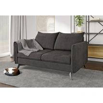 S-style Möbel - Auris - Modernes Sofa 2-Sitzer mit Schwarz Metall Füßen aus Graphit Luxusmicrofaser