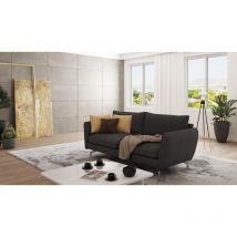 S-style Möbel - Modernes Sofa 3-Sitzer Lisa mit Metall Füßen, Graphit Microfaser