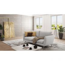 S-style Möbel - Modernes Sofa 3-sitzer Lisa Mit Metall Füßen, Silber Luxusmicrofaser