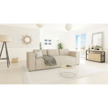 Porto 3-Sitzer Sofa – Beige Cordstoff – 230 cm – 92 cm – 64 cm – 46 cm – Pflegeleicht