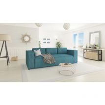 Porto 3-Sitzer Sofa – Türkis Cordstoff – 230 cm – 92 cm – 64 cm – 46 cm – Pflegeleicht