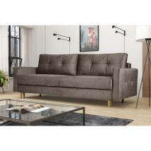 Kaiser - Modernes Sofa Floro - 3-Sitzer mit Schlaffunktion Schokolade