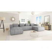 Moderne Wohnlandschaft Porto aus Hellgrau Cord