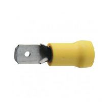 Cosse 6,3mm Languette Mâle Jaune - Lot De 10 -