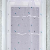 Modulable brodée à motifs géométriques Bleu Paon 0.9x2.2 m