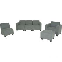 Modular Sofa-System Ensemble de canapés Lyon 3-1-1-1, tissu/textile, gris