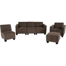 HHG - jamais utilisé] Modular Sofa-System Ensemble de canapés Lyon 3-1-1-1, tissu/textile, brun