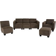 Modular Sofa-System Ensemble de canapés Lyon 3-1-1-1, tissu/textile, brun