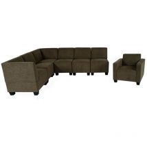 Modular Sofa-System Ensemble de canapés Lyon 6-1, tissu/textile, brun