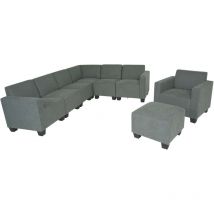 Modular Sofa-System Ensemble de canapés Lyon 6-2, tissu/textile, gris