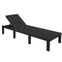 Sonnenliege Caserta, Verstellbarer Gartenliegestuhl, Außenbett, 100% Made in Italy, Cm 195x65h78, Anthrazit