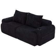 Modulares Cordsofa Für 2 Personen, Frei Kombinierbar, Vakuumverpackt Inklusive Getränkehalter Und Seitlicher Aufbewahrungstasche. Ideal Für Wohnzimmer