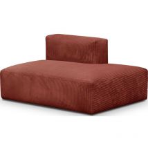 Homifab - Module d'angle ouvert à droite 2 places en velours côtelé rouille - Modulo New