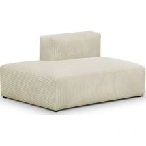 Homifab - Module d'angle ouvert à gauche 2 places en velours côtelé beige - Modulo