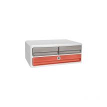 Module de classement CEP MoovUp 3 tiroirs avec serrure et poignées - terracotta