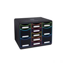 Module de rangement Exacompta Storebox 11 tiroirs - noir/assortis