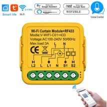 Module de rideau intelligent Tuya WIFI 433, interrupteur à persiennes, interrupteur de commande de volet roulant de rideau motorisé électrique,