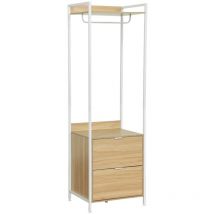 Sweeek - Module dressing blanc avec 1 penderie. 2 tiroirs et 1 étagère. l 60 x p 48 x h 190 cm
