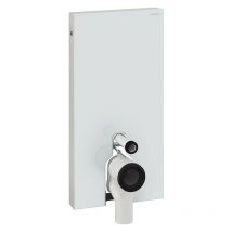 Geberit - Module e Sanitaire Monolithe pour wc 101cm, blanc, entourage alu brossé
