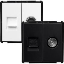 Prise tv + Téléphone Modern Blanc