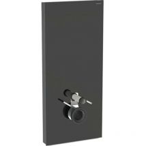 Panneau sanitaire Geberit monolith pour wc suspendu, 114 cm, habillage frontal en verre noir, latéral aluminium chromé noir Geberit