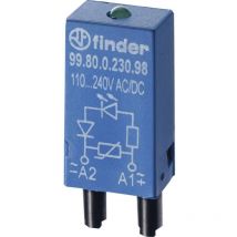 Finder Modulo ad innesto con LED, con varistore 99.80.0.230.98 Colore luce: Verde Adatto per modello (Relè): Finder 84.